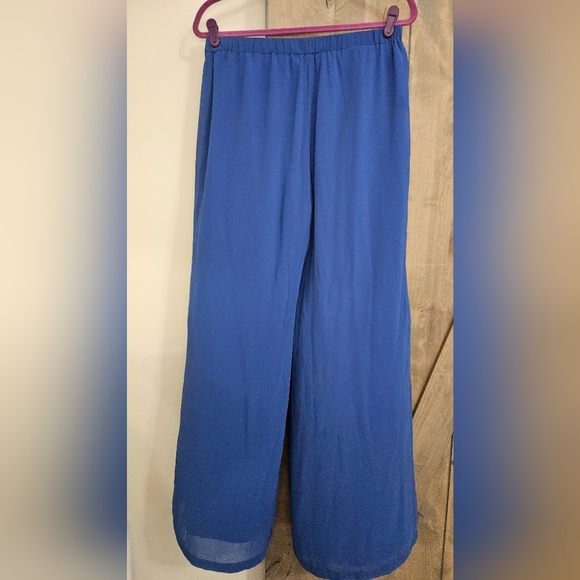 BEBE Layered Wide Leg Summer Trousers In Cobalt Blue. Size MED - Picture 11 of 12
